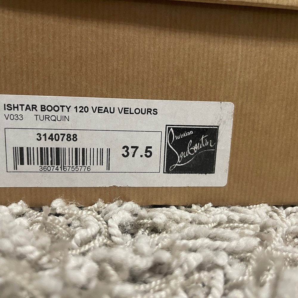 Christian Louboutin Ishtar Booty 120 Veau Velours in Turquin